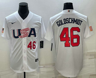 Men's USA Baseball #46 Paul Goldschmidt Number 2023 White World Baseball Classic Stitched Jerseys,We sell and wholesale Men's USA Baseball #46 Paul Goldschmidt Number 2023 White World Baseball Classic Stitched Jerseys on line form chian!